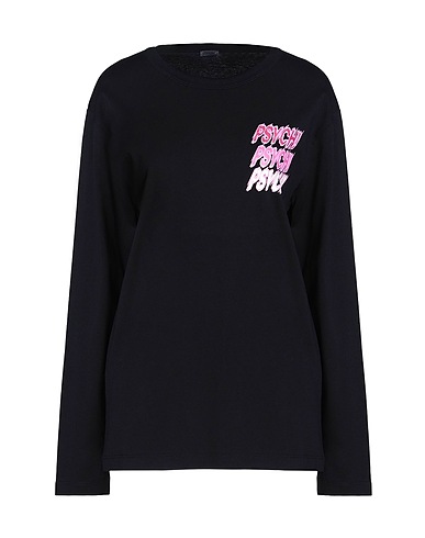 8 by YOOX T-shirt PRINTED COTTON T-SHIRT
 Black 100% Cotton