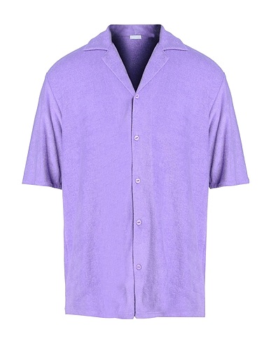 8 by YOOX Solid colour shirt COTTON TERRYCLOTH SHIRT
 Purple 100% Cotton