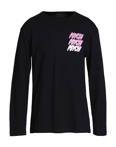 8 by YOOX T-shirt PRINTED COTTON T-SHIRT
 Black 100% Cotton