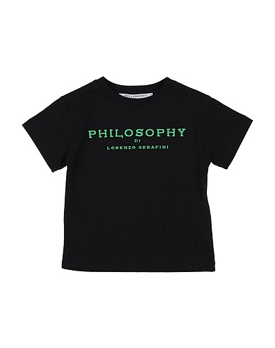 PHILOSOPHY di LORENZO SERAFINI T-Shirt Schwarz 100% Baumwolle, Elastan