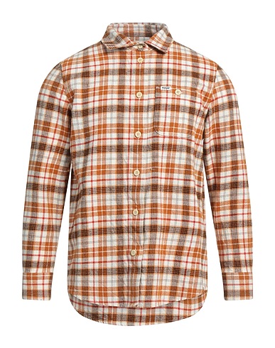 WRANGLER Checked shirt Camel 100% Cotton