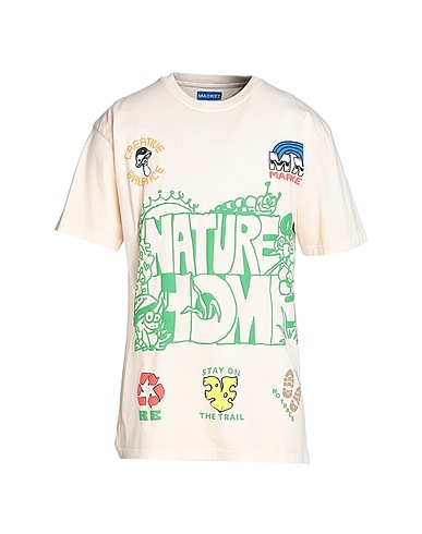 MARKET Camiseta NATURE IS HOME T-SHIRT
 Hueso 100% Algodón