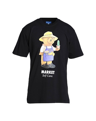 MARKET T-shirt BOTANICAL BEAR T-SHIRT
 Black 100% Cotton