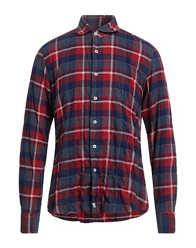 SONRISA Checked shirt Red 97% Cotton, 3% Elastane