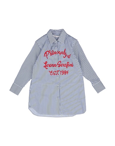 PHILOSOPHY di LORENZO SERAFINI Patterned shirts & blouses White 100% Cotton