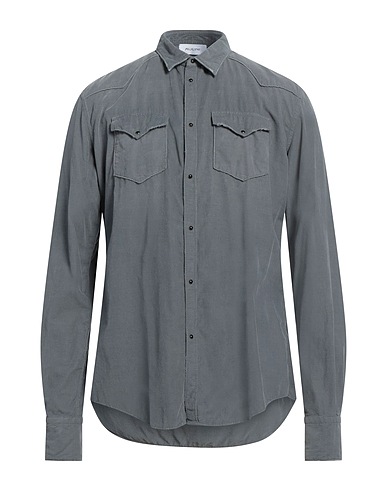AGLINI Solid colour shirt Grey 100% Cotton