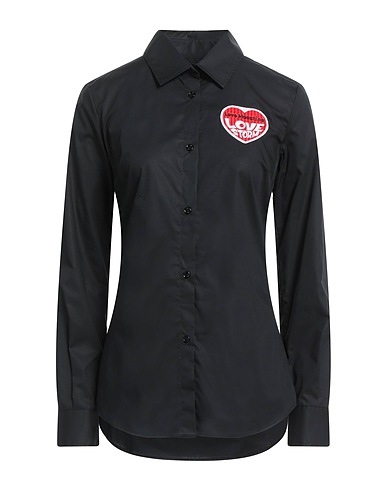 LOVE MOSCHINO Solid colour shirts & blouses Black 97% Cotton, 3% Elastane