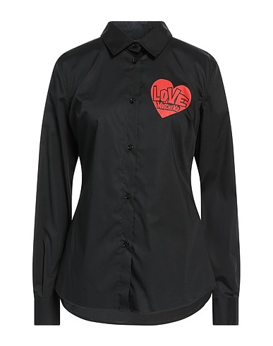 LOVE MOSCHINO Solid colour shirts & blouses Black 97% Cotton, 3% Elastane