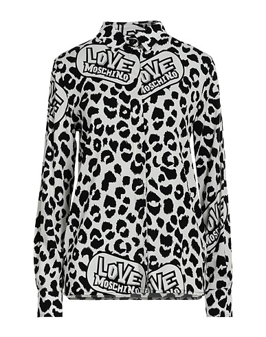 LOVE MOSCHINO Patterned shirts & blouses Ivory 97% Viscose, 3% Elastane