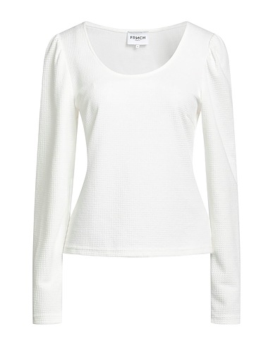 FRNCH Basic T-Shirt White 92% Polyester, 8% Linen