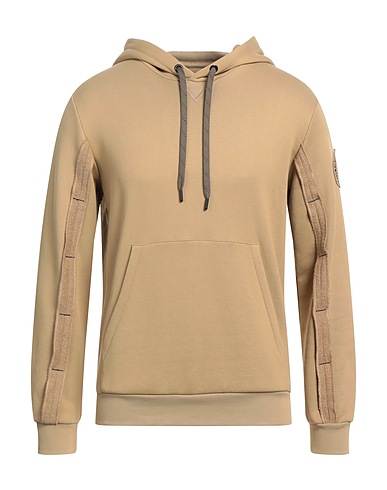 BIKKEMBERGS Hooded track jacket  Sand 55% Polyamide, 45% Cotton