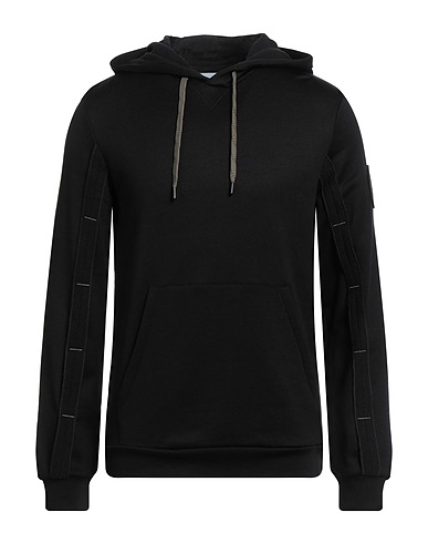 BIKKEMBERGS Hooded track jacket  Black 55% Polyamide, 45% Cotton