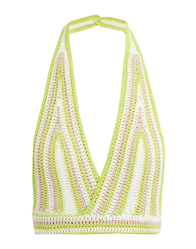 8 by YOOX Top ORGANIC COTTON CROCHET HALTER TOP
 White 100% Organic cotton