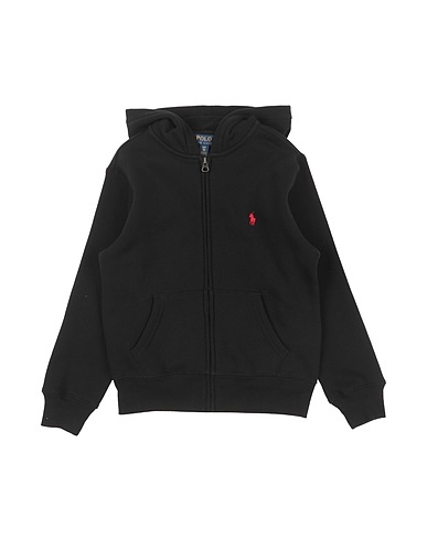 POLO RALPH LAUREN Hooded sweatshirt Cotton-Blend-Fleece Hoodie
 Black 84% Cotton, 16% Polyester