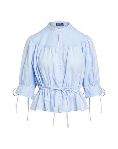 POLO RALPH LAUREN Linen shirt SHIRRED LINEN SHIRT
 Sky blue 100% Linen