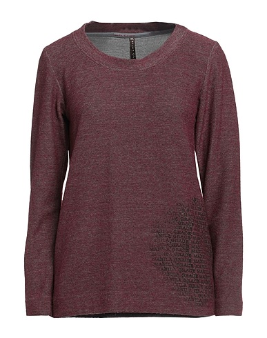 MANILA GRACE Sweatshirt Burgundy 70% Polyester, 18% Wool, 8% Polyamide, 4% Elastane
