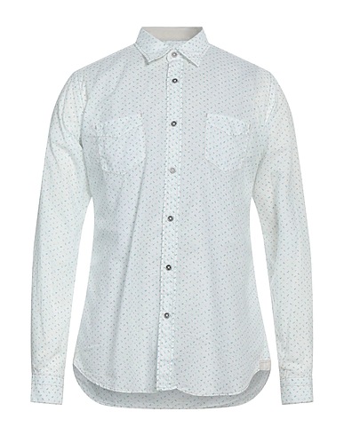 CALIBAN Patterned shirt White 100% Cotton