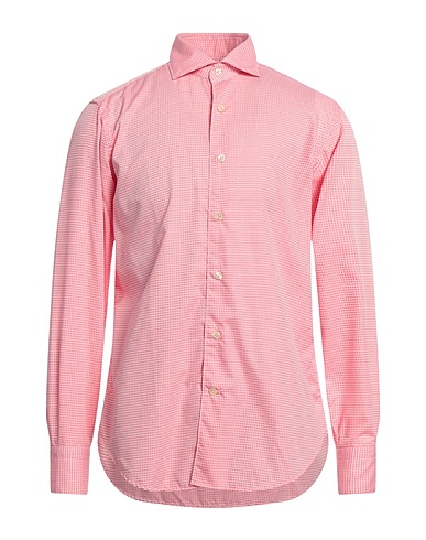 CALIBAN Kariertes Hemd Rosa 100% Baumwolle