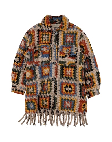 ROŸ ROGER'S Patterned shirts & blouses Beige 70% Wool, 30% Polyester