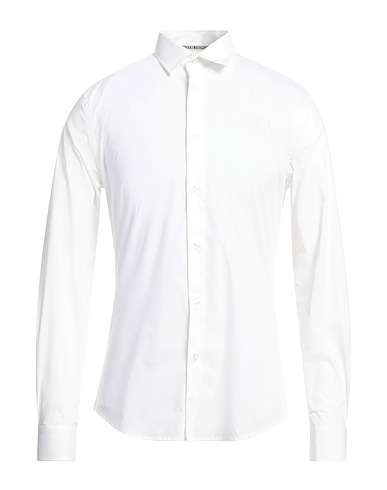 BIKKEMBERGS Camicia tinta unita Bianco 96% Cotone, 4% Elastan, Poliestere