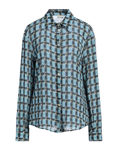 MASSIMO ALBA Camicia a quadri Celeste 100% Cotone