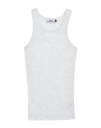 GCDS Vest Light grey 94% Polyester, 6% Modal