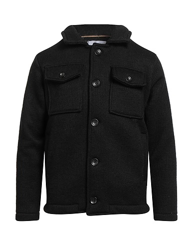 STILOSOPHY Einfarbiges Hemd Schwarz 50% Polyester, 45% Wolle, 5% Andere Fasern