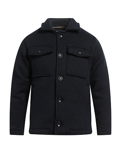 STILOSOPHY Solid colour shirt Midnight blue 50% Polyester, 45% Wool, 5% Other Fibres