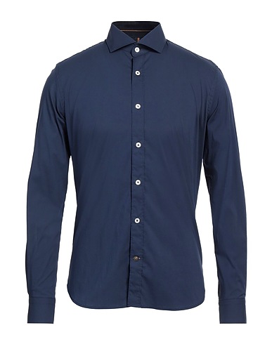 ALLEY DOCKS 963 Solid color shirt Navy 68% Cotton, 29% Polyamide, 3% Elastane