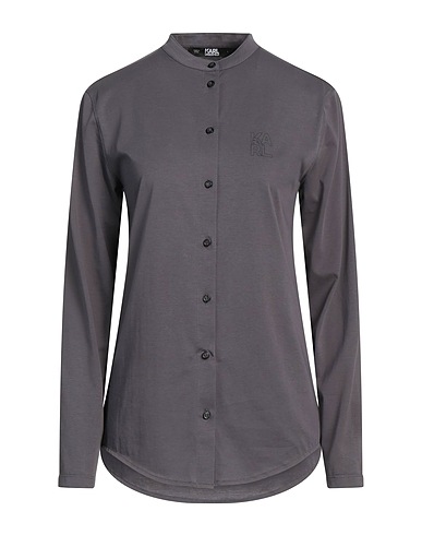 KARL LAGERFELD Solid colour shirts & blouses Lead 75% Cotton, 20% Polyester, 5% Elastane