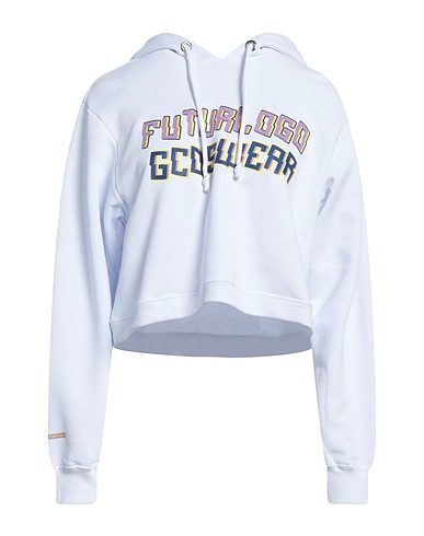 GCDS Hooded track jacket  White 100% Cotton