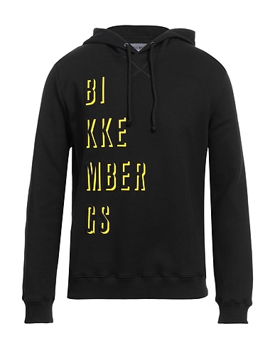 BIKKEMBERGS Hooded sweatshirt Black 95% Cotton, 5% Elastane