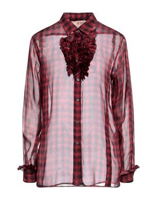 marniシルクシャツブラウス レッド ホワイト Dillies プリント シルクシャツ | Marni