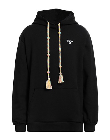 SELF MADE by GIANFRANCO VILLEGAS Hooded track jacket  Black 100% Cotton