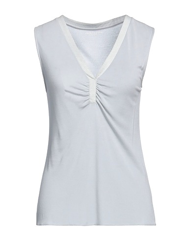 PUROTATTO T-shirt Light grey 90% Modal, 10% Cashmere