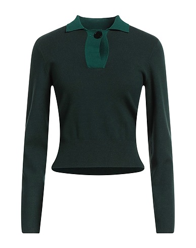 KARL LAGERFELD Polo shirt Dark green 72% Viscose, 28% Polyester