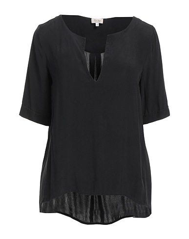 HER SHIRT HER DRESS Top Black 94% Silk, 6% Lycra®