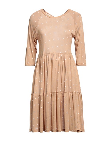 SEMICOUTURE Short dress Sand 100% Viscose