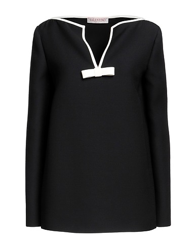 VALENTINO GARAVANI Top Black 65% Virgin Wool, 35% Silk