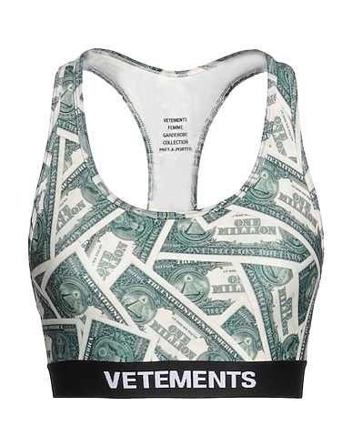VETEMENTS Top Emerald green 80% Polyamide, 20% Elastane