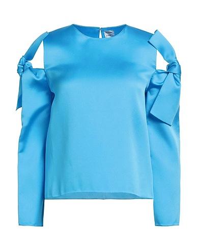 MAISON RABIH KAYROUZ Top Bleu d'azur 70% Polyester, 30% Soie