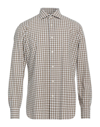 GIAMPAOLO Checked shirt Beige 100% Cotton