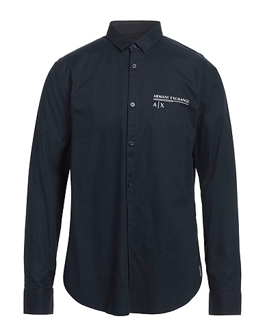 ARMANI EXCHANGE Shirts Midnight blue 100% Cotton