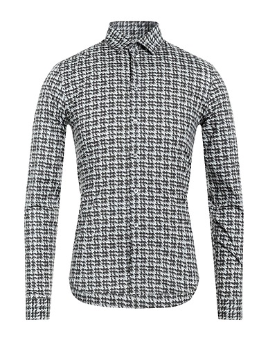 PATRIZIA PEPE Patterned shirt Black 97% Cotton, 3% Elastane