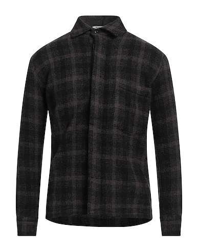 DESTIN Checked shirt Khaki 77% Wool, 19% Polyamide, 3% Cashmere, 1% Silk