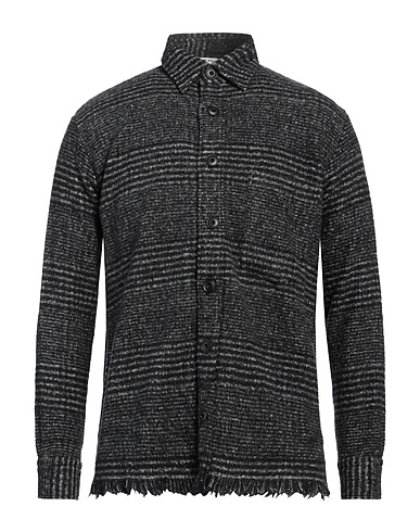 DESTIN Patterned shirt Black 74% Wool, 19% Polyamide, 5% Cashmere, 2% Silk