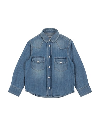 BRUNELLO CUCINELLI Camicia di jeans Blu 100% Cotone