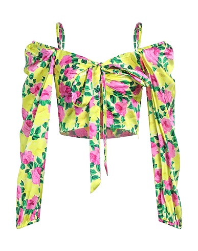 P.A.R.O.S.H. Crop top Giallo 93% Seta, 7% Elastan