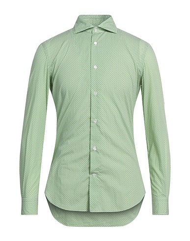 VINCENZO DI RUGGIERO Napoli Patterned shirt Light green 100% Cotton