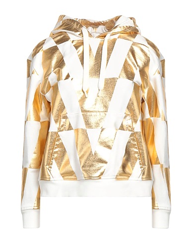 VALENTINO GARAVANI Hooded track jacket  Gold 100% Cotton, Elastane